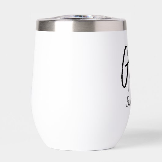 Groom Black White Script Wedding (Voorkant)