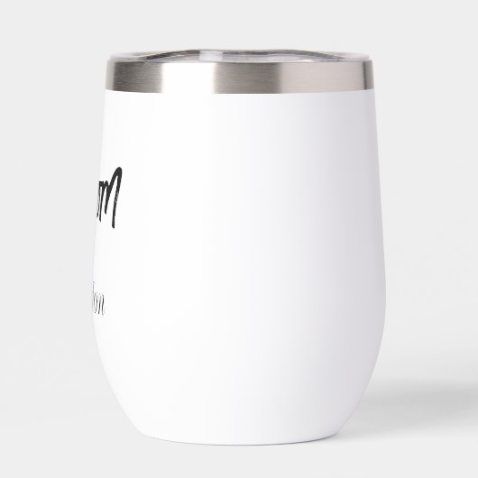 Groom Black White Script Wedding (Achterkant)