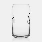 Groom Black White Script Wedding Blikvorm Glas (Links)