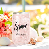 Groom Black White Script Wedding Blikvorm Glas