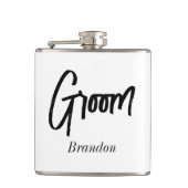 Groom Black White Wedding Heupfles (Voorkant)