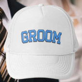 GROOM – Blue College Font Wedding & Bachelor Trucker Pet