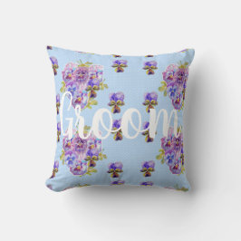 Groom Blue Flowers Floral Wedding Decor Cushion Kussen