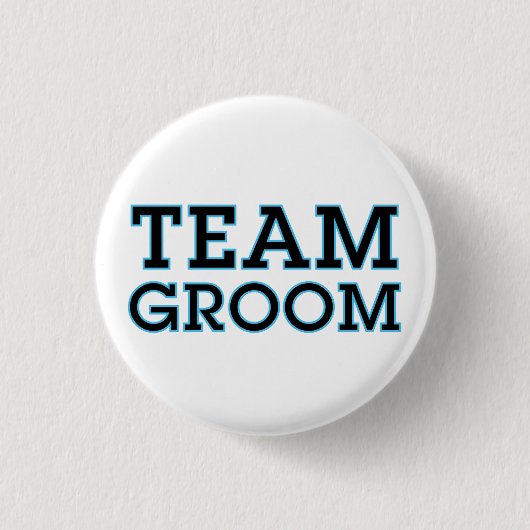 Groom Blue Outline team Ronde Button 3,2 Cm (Voorkant)