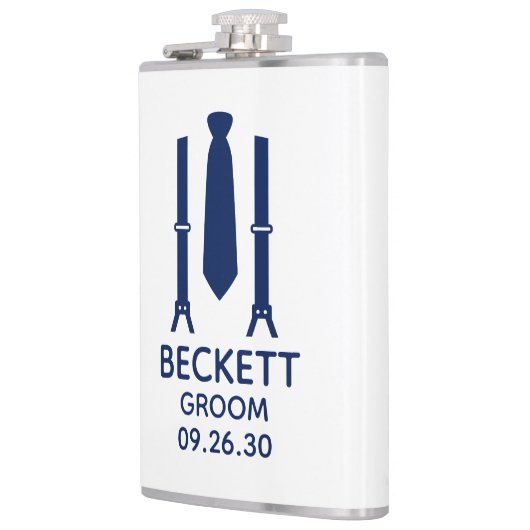 Groom Blue Stropdas Heupfles (Links)