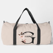 Groom Boho Bloemen Brief Huwelijk Overnight Plunjezak (Voorkant)