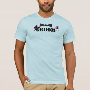 Groom Bowtie Plum Roos Stars Top Hat T-shirts