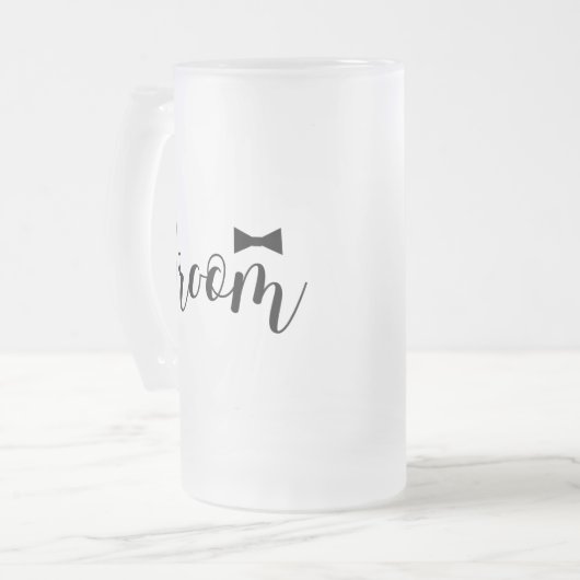 Groom-Bowtie Wedding, Bachelor-party Matglas Bierpul (Voorkant links)