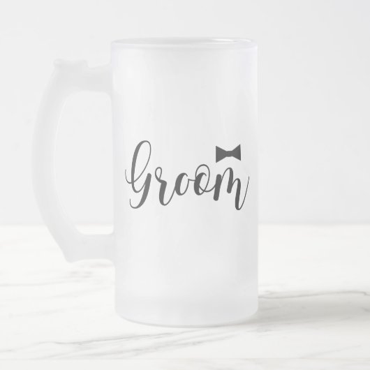 Groom-Bowtie Wedding, Bachelor-party Matglas Bierpul (Links)