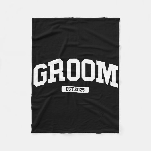 Groom Bride 2025 Just Married Couples Verloving W Fleece Deken (Voorkant)