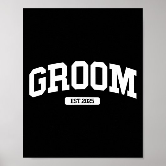 Groom Bride 2025 Just Married Couples Verloving W Poster (Voorkant)