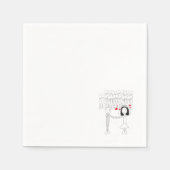 groom bride cartoon met roodharsluiers servet (Voorkant)