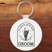 Groom Bride Skeleton Gothic Halloween Verloving W Sleutelhanger (Voorkant)