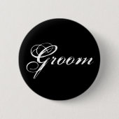 Groom Button in zwart (Voorkant)