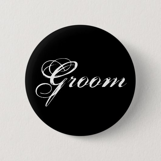 Groom Button in zwart (Voorkant)