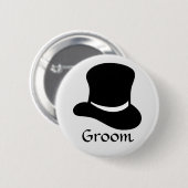 "Groom"-Button met bovenste laag Ronde Button 5,7 Cm (Voorkant /achterkant)