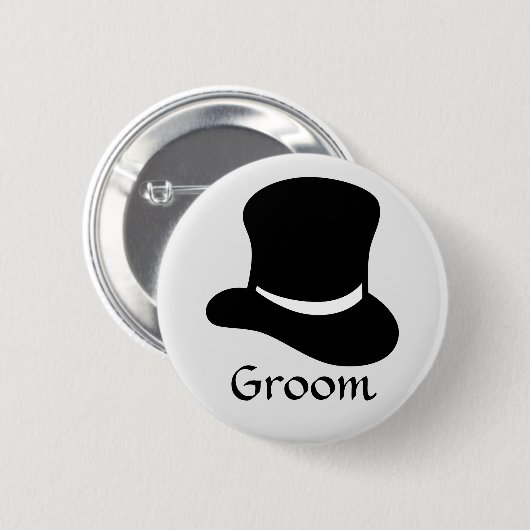 "Groom"-Button met bovenste laag Ronde Button 5,7 Cm (Voorkant /achterkant)