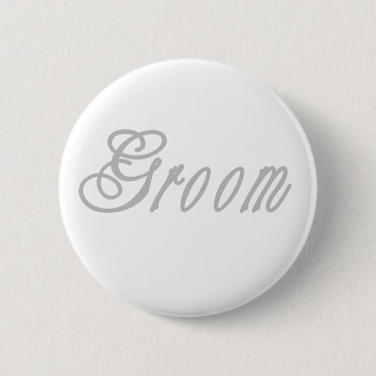 Groom Classy Grays Ronde Button 5,7 Cm (Voorkant)