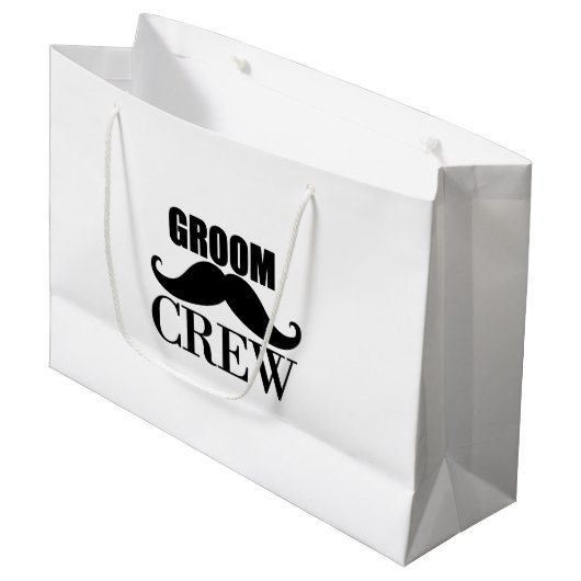 Groom Crew Bachelor Party Weddenschap Black Gift Groot Cadeauzakje (Voorkant Gekanteld)