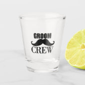 Groom Crew Bachelor Party Weddenschap Black Gift Shot Glas (Voorkant)