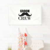 Groom Crew Bachelor Party Weddenschap Black Grunge Spandoek (Insitu)