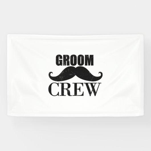 Groom Crew Bachelor Party Weddenschap Black Grunge Spandoek (Horizontaal)
