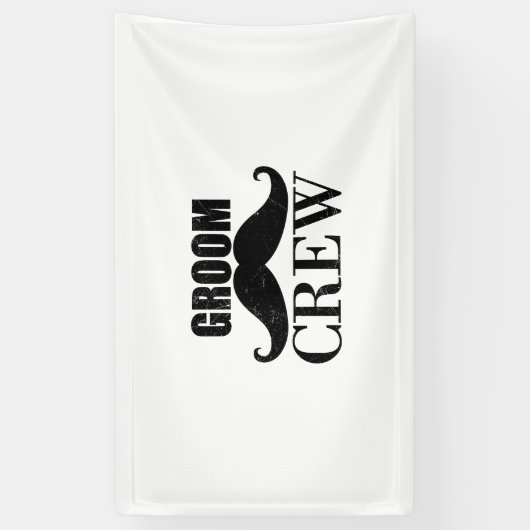 Groom Crew Bachelor Party Weddenschap Black Grunge Spandoek (Verticaal)