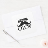 Groom Crew Bachelor Party Weddenschap Black Grunge Vierkante Sticker (Envelop)