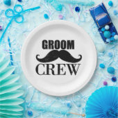 Groom Crew Bachelor Party Wedding Black Grunge Papieren Bordje (Feest)