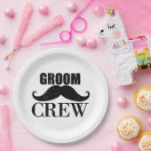 Groom Crew Bachelor Party Wedding Black Grunge Papieren Bordje (Feest)