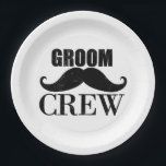 Groom Crew Bachelor Party Wedding Black Grunge Papieren Bordje<br><div class="desc">Dit is een geweldig cadeauidee voor alle vrijgezellenfeest,  een vrijgezellenfeest en bruiloft.</div>