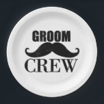 Groom Crew Bachelor Party Wedding Black Grunge Papieren Bordje<br><div class="desc">Dit is een geweldig cadeauidee voor alle vrijgezellenfeest,  een vrijgezellenfeest en bruiloft.</div>