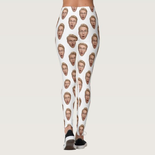 Groom Custom Face Funny Bachelorette Party Leggings (Achterkant)