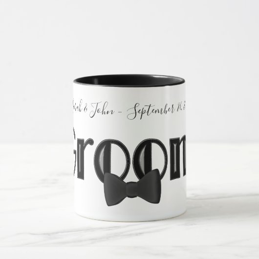 Groom Cute Personalized Wedding Mok (Midden)