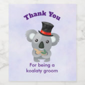 Groom Dank U Koala Beer met Pun Wijn Etiket (Enkel label)