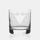 Groom Dapper Sips – Tuxedo Rocks Glas (Achterkant)