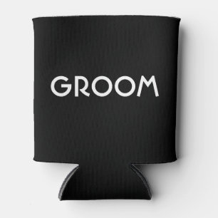 Groom deco zwart-wit blikjeskoeler