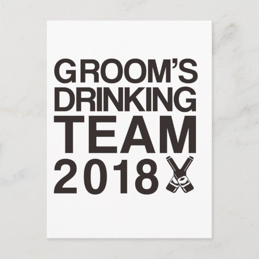 Groom drink team 2018 briefkaart (Voorkant)