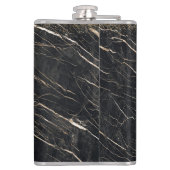 Groom Elegant: Gouden Marmeren Viering Heupfles (Achterkant)