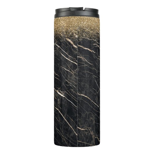 Groom Elegant: Gouden Marmeren Viering Thermosbeker (Achterkant)