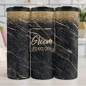 Groom Elegant: Gouden Marmeren Viering Thermosbeker