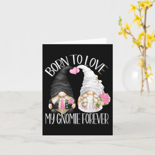 Groom- en bruidgnomen voor weddenschapskoepels kaart (Gele Bloem)