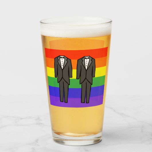 Groom en Groom Glas (Voorkant gevuld)