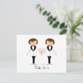 Groom en Groom Wedding Table Cards Briefkaart (Staand voorkant)
