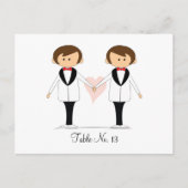 Groom en Groom Wedding Table Cards Briefkaart (Voorkant)