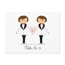 Groom en Groom Wedding Table Cards