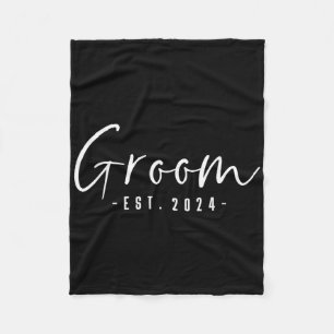 Groom Est 2024 Toekomstige echtgenoot verloofde he Fleece Deken