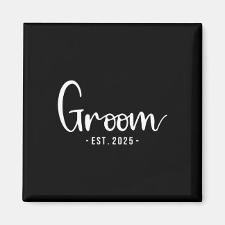 Groom Est 2025 Getrouwd Bruidsfeest Bachel Magneet