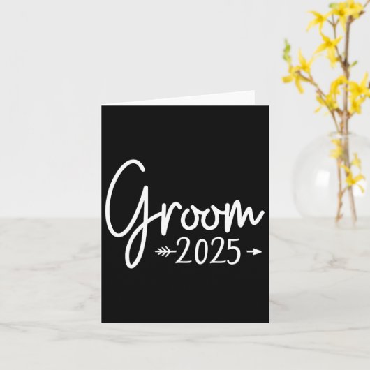 Groom Est 2025 Getrouwd bruiloft Verloving Krijgen Kaart (Gele Bloem)