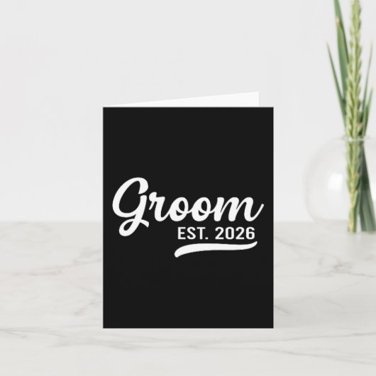 Groom Est 2026 Just Married Honeymoon Wedding Groo Kaart (Voorkant)